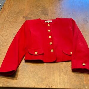 Appleseed's Vibrant Red w/ Gold Buttons Blazer